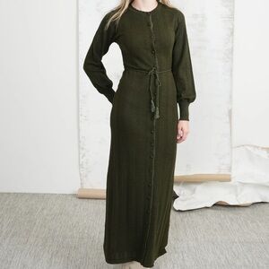 Elegant Olive Green Maxi Dress